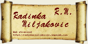 Radinka Miljaković vizit kartica